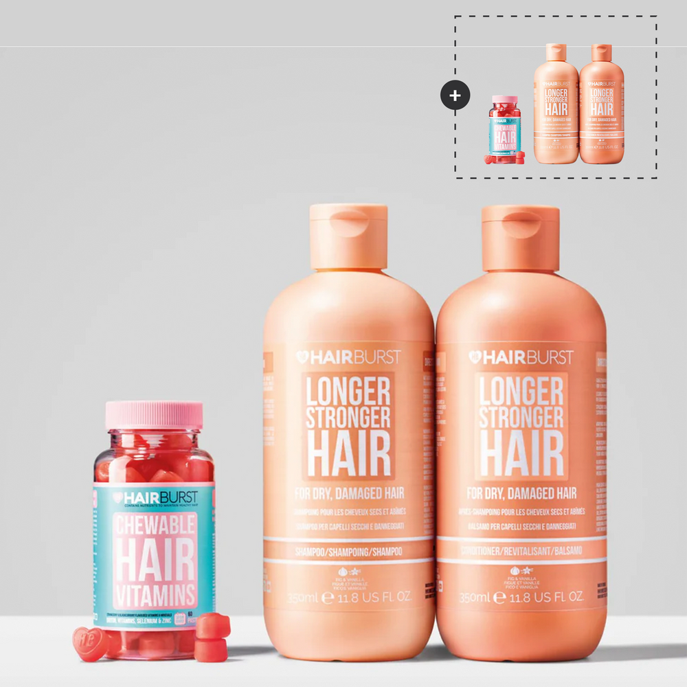 Set Shampoo e Balsamo per Capelli più Lunghi e Forti con Vitamine Gommose