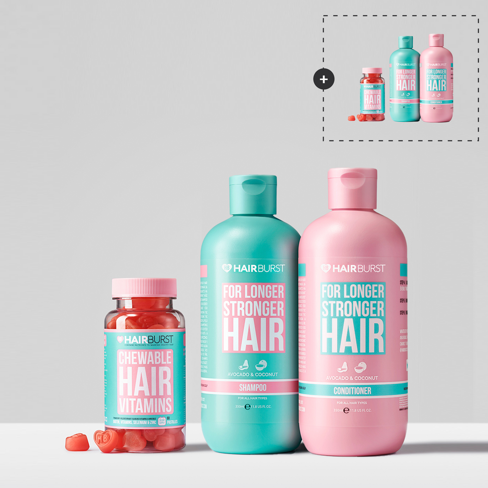 Set Shampoo e Balsamo per Capelli più Lunghi e Forti con Vitamine Gommose