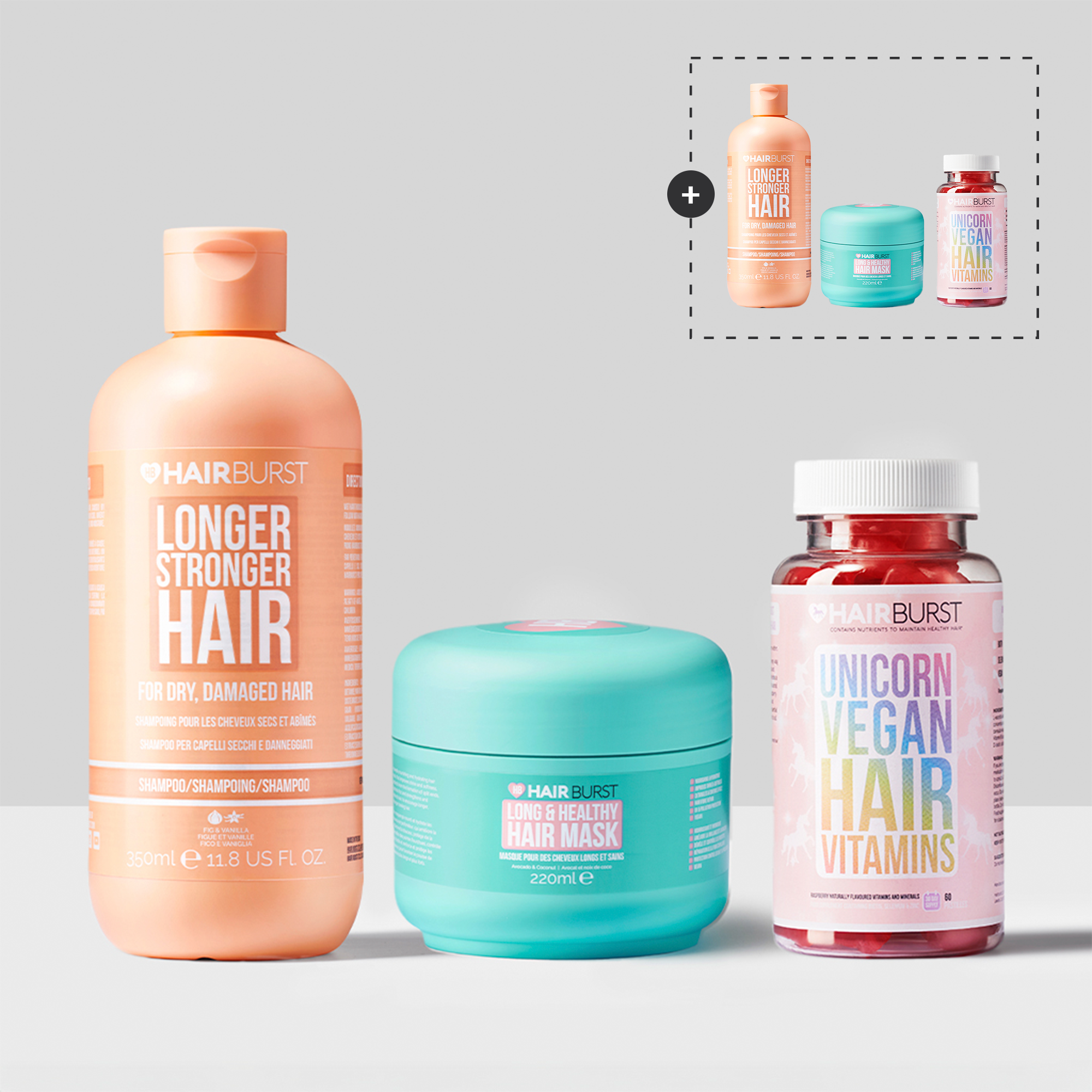 Trio per Capelli Sani con Vitamine Gommose Vegane