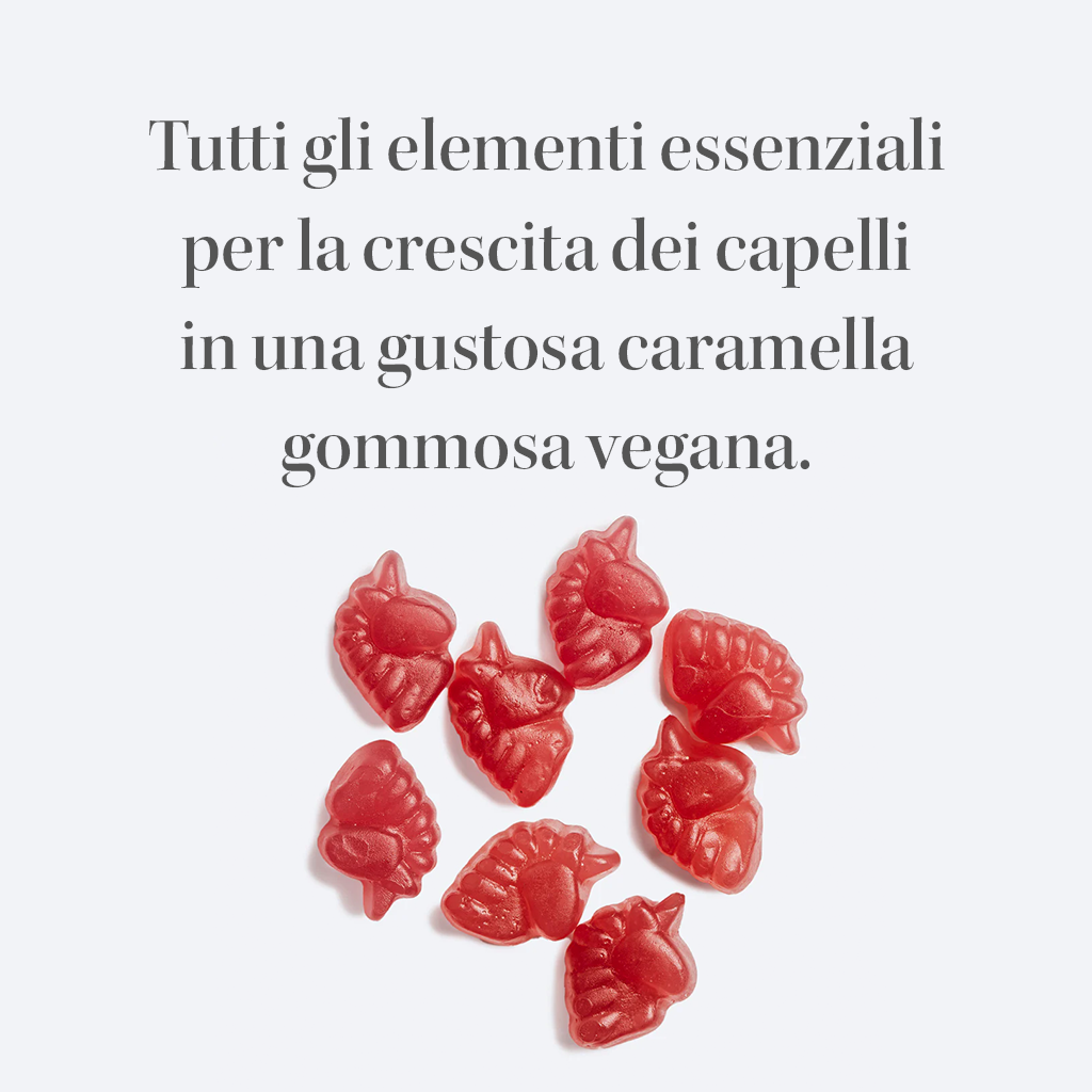 Vitamine Gommose Vegane per la Crescita dei Capelli