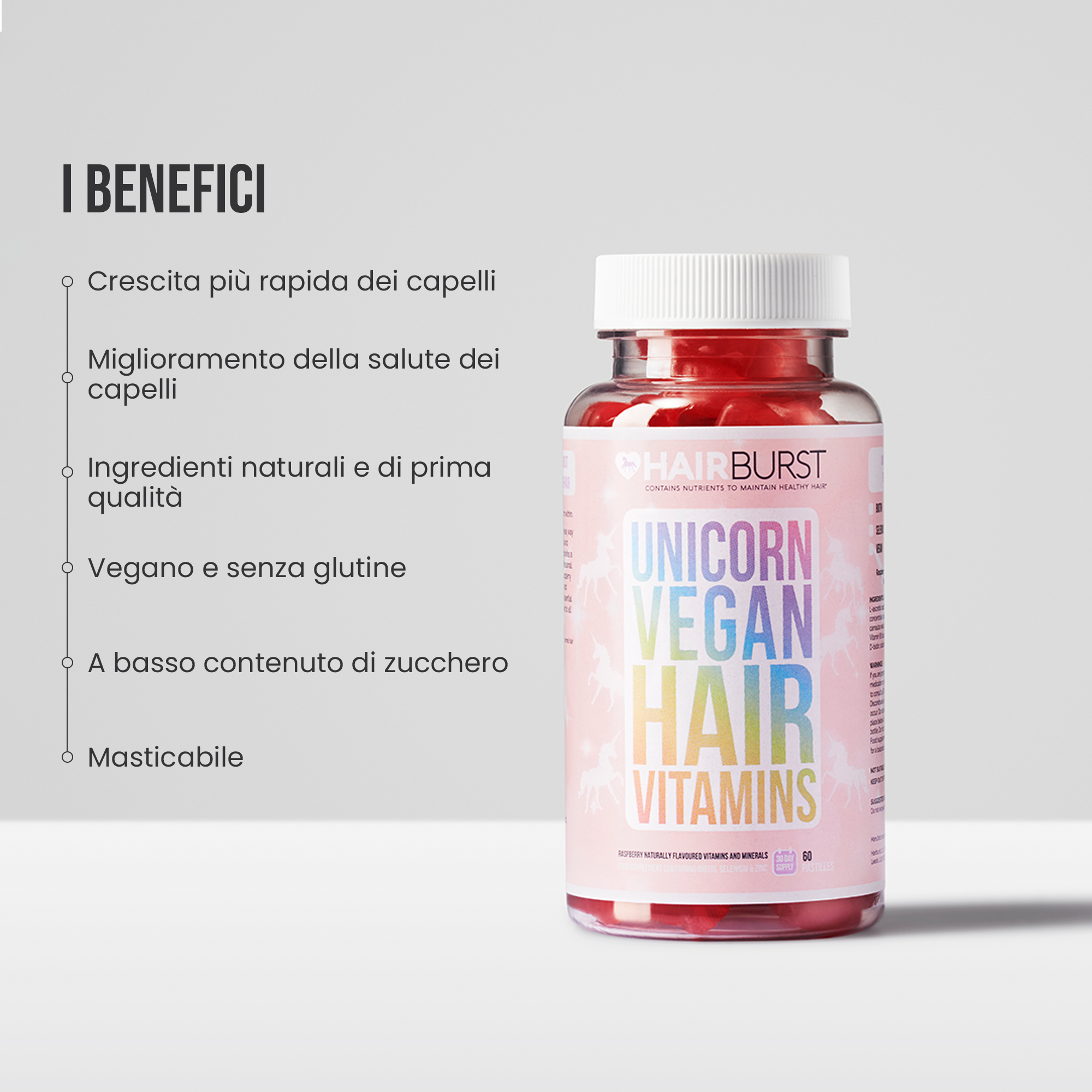 Vitamine per Capelli Vegane Gommose 6MS