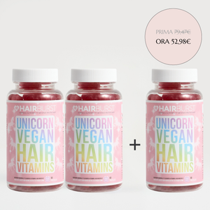 Vitamine Gommose Vegane per la Crescita dei Capelli - Trattamento di 3 mesi