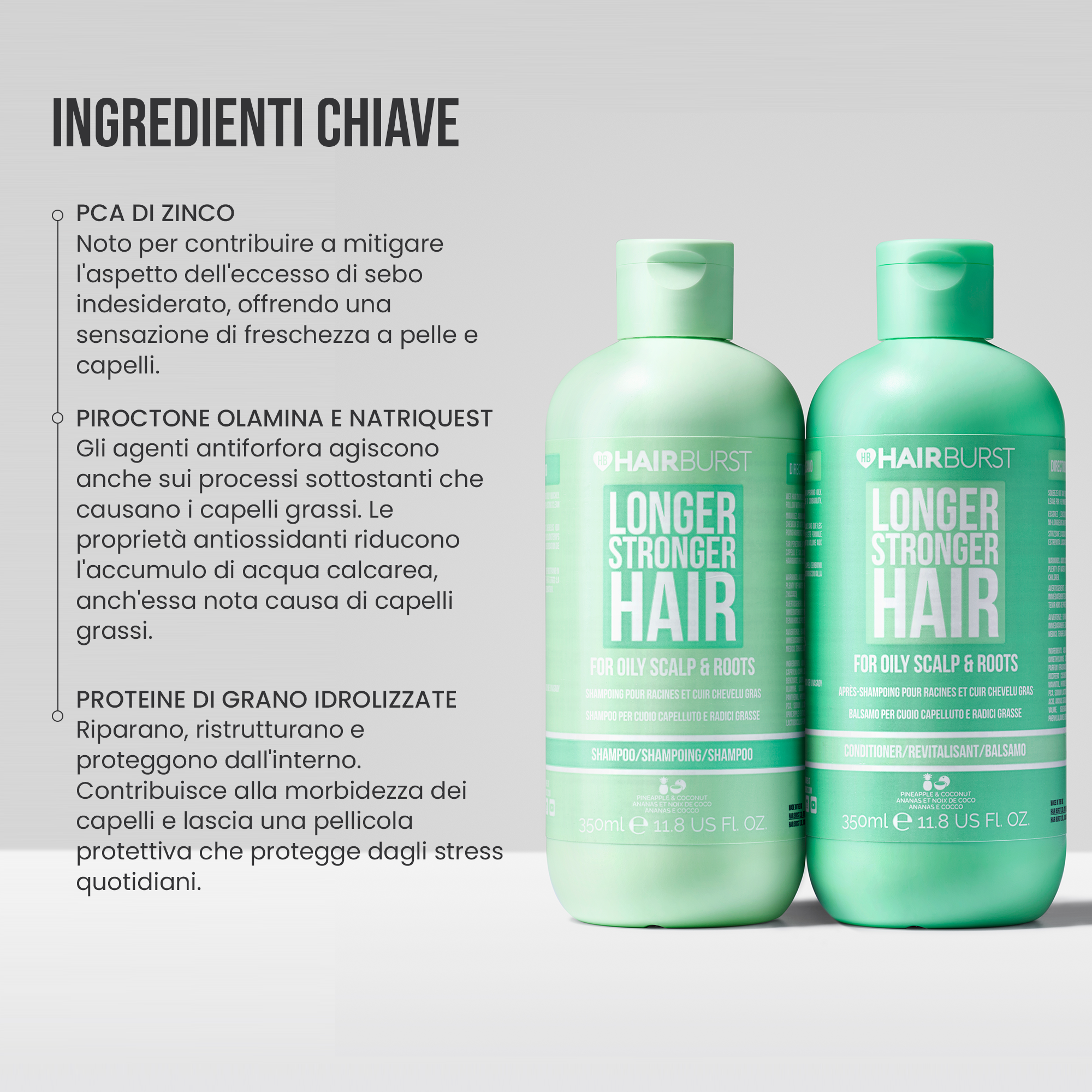 Shampoo e Balsamo per Capelli Grassi - Per Capelli più Lunghi e più Forti 3MS