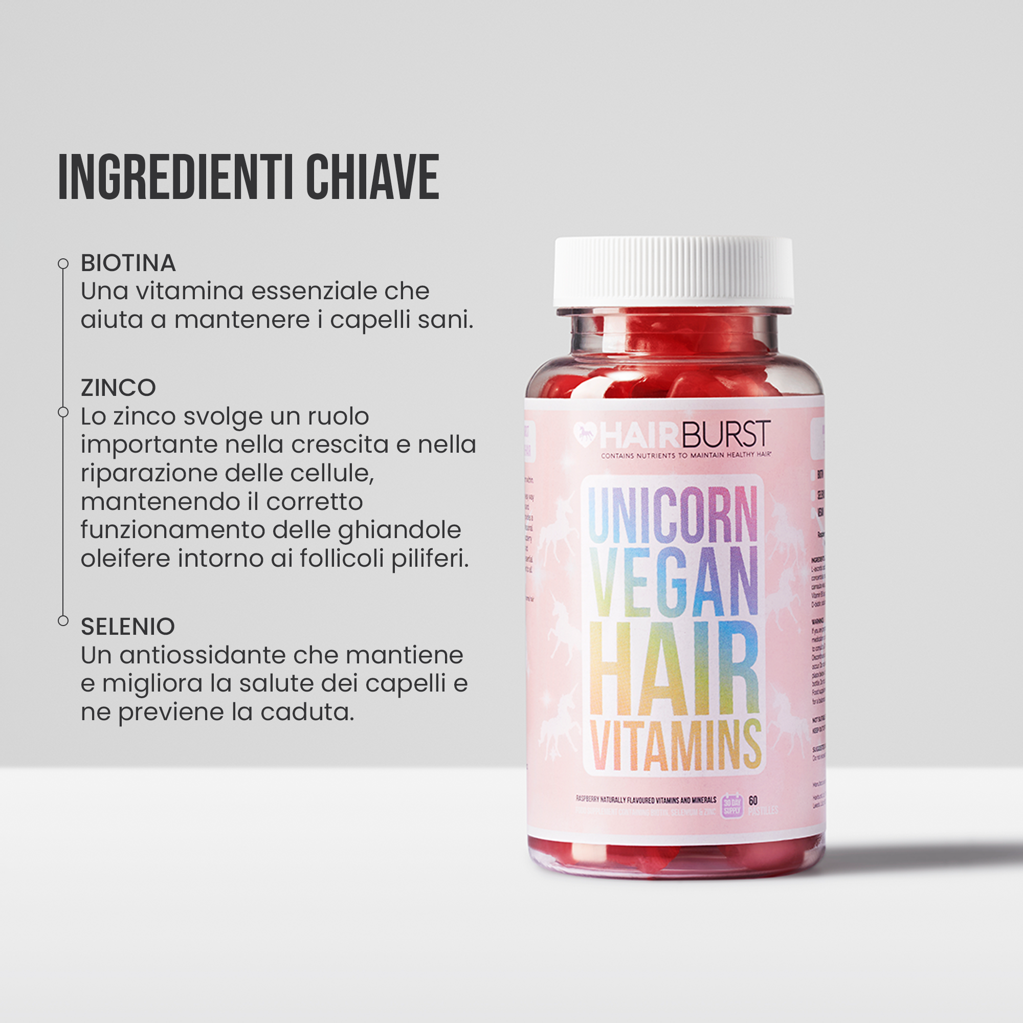 Vitamine per Capelli Vegane Gommose 1MS