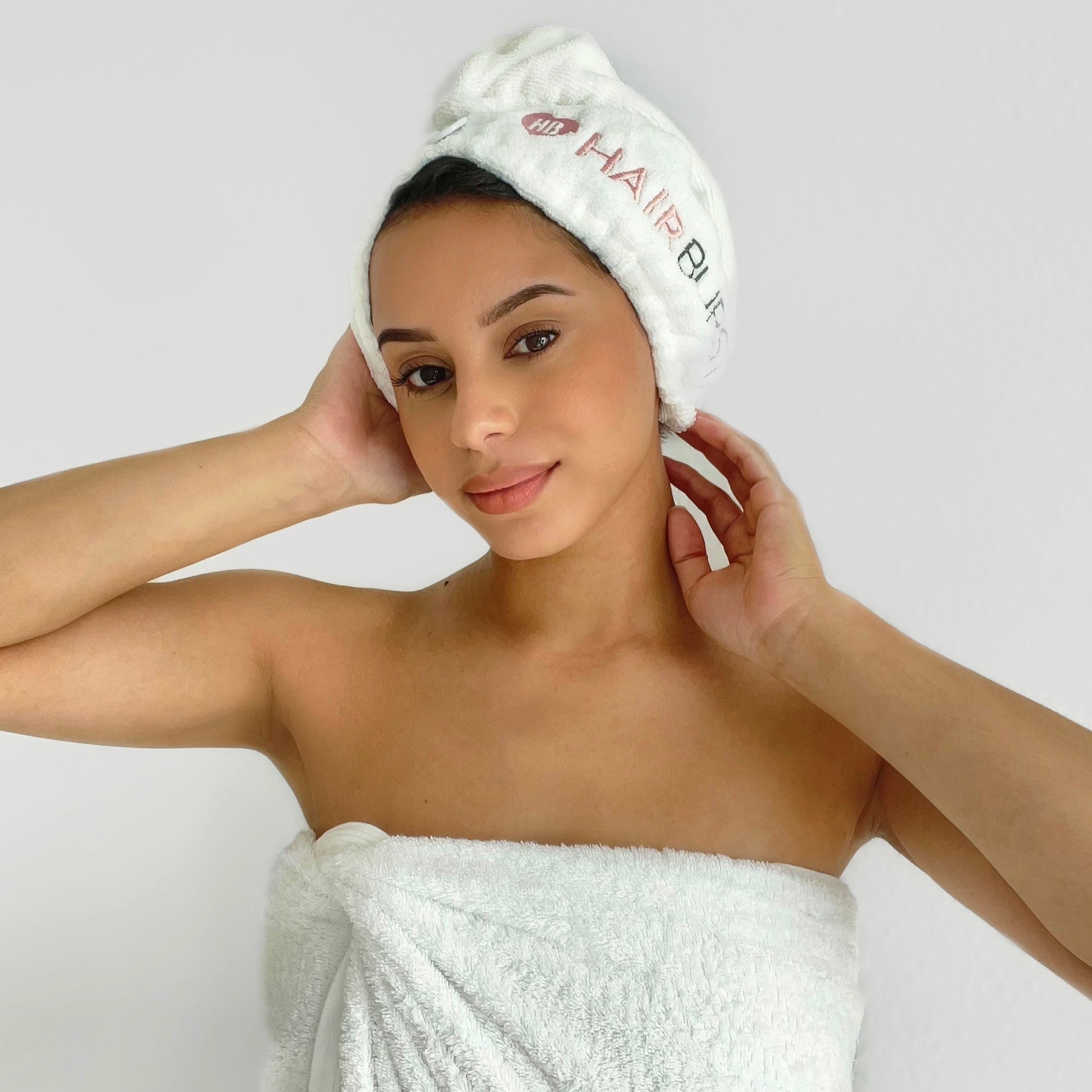 Asciugamano per capelli in microfibra - Rosa chiaro - DONNA